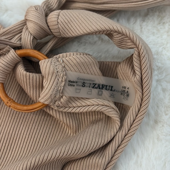 Zaful Tan Bikini with Ring Accents NWOT - Picture 4 of 4